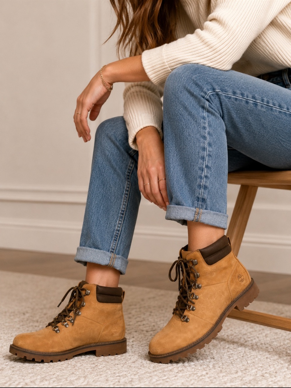 Timberland Women's Tan Suede Hiking Ankle Boots
